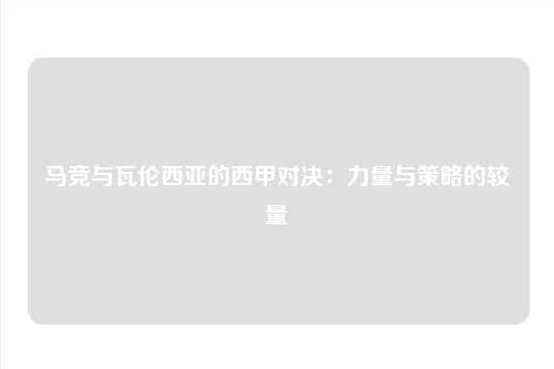 马竞与瓦伦西亚的西甲对决：力量与策略的较量